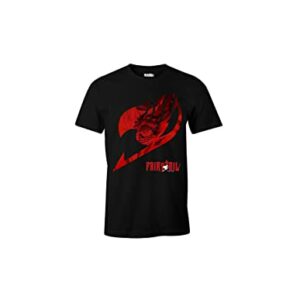 Camiseta negra de manga corta con logotipo rojo de Fairy Tail.