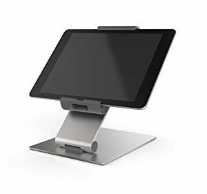 Soporte de tablet Durable gris plata para mesa.