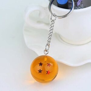 Llavero de esfera naranja con cuatro estrellas de la serie Dragon Ball.