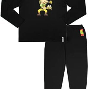 Pijama negro de Fortnite con diseño de personaje de tacos en la camiseta.