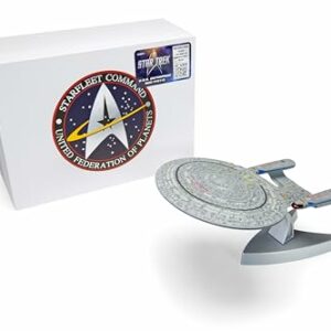 Modelo coleccionable de la nave USS Enterprise NCC-1701-D de Star Trek con caja.