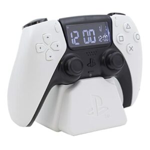 Reloj despertador en forma de mando de PS5 blanco, marca Paladone.