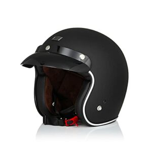 Casco de moto jet vintage negro mate con visera de la marca ORIGINE.