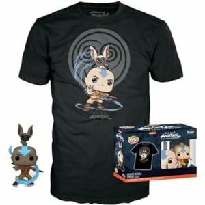 Camiseta negra de Avatar: The Last Airbender con figura Funko Pop! de Aang.