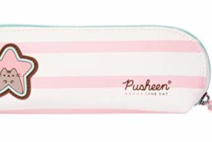 Estuche mediano rosa con estampado de Pusheen y una estrella.