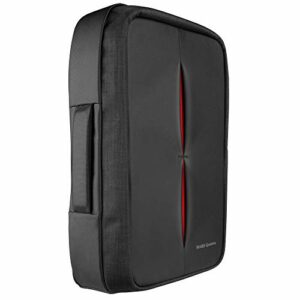 Mochila negra Mars Gaming MB2 con diseño elegante y detalles rojos.