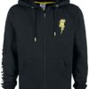 Sudadera negra con cremallera y capucha de Pikachu para hombre.