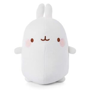 Peluche blanco de Molang con mejillas rosadas y expresión sonriente.