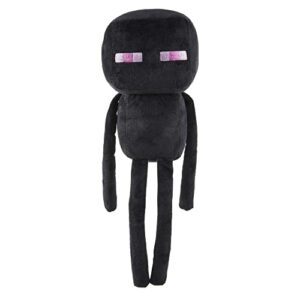 Peluche negro de Enderman de Minecraft con ojos rosas.