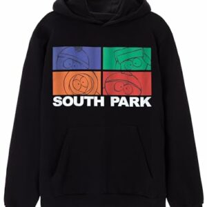 Sudadera negra de South Park con dibujos de Cartman, Kenny, Stan y Kyle.