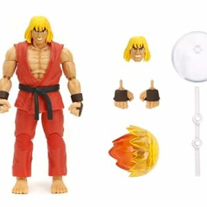 Figura articulada de Ken de Street Fighter 2 con accesorios.