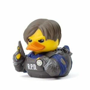 Figura coleccionable de pato de goma de Leon S. Kennedy con uniforme de policía R.P.D.