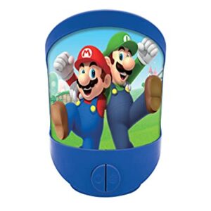 Luz nocturna de Super Mario y Luigi para niños, fondo azul.