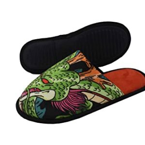 Zapatillas de casa abiertas de Dragon Ball con diseño de Shenron.