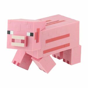 Hucha de cerdito rosa pixelado de Minecraft.