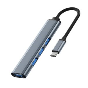 Adaptador USB tipo C marca Unnderwiss con cuatro puertos USB.