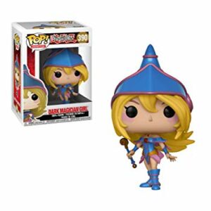 Figura Funko POP! de la Dark Magician Girl de Yu-Gi-Oh! con vestimenta azul y rosa y un bastón.