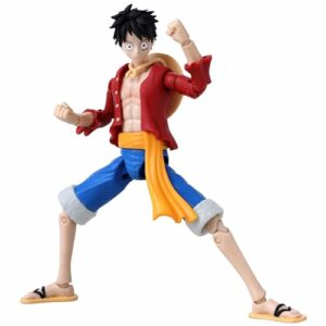 Figura de acción de Monkey D. Luffy de One Piece en pose dinámica.