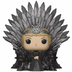 Figura Funko Pop! de Cersei Lannister sentada en el Trono de Hierro.