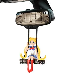 Adorno colgante para coche con figura de personaje de anime.