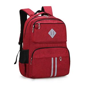 Mochila roja para niños y adolescentes de la marca HOPYOCK con múltiples compartimentos.