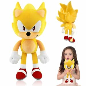 Peluche de Sonic en color oro con detalles rojos y blancos, de 30cm.