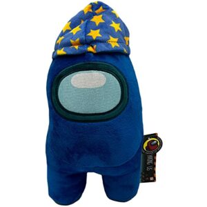 Peluche azul oscuro de 30 cm de "Among Us" con gorro de estrellas.