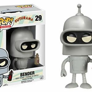 Figura Funko POP! de Bender de Futurama sosteniendo una botella.