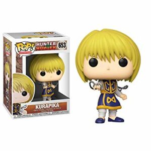 Figurita Funko Pop! de Kurapika de Hunter X Hunter con detalles dorados y grilletes en las manos.