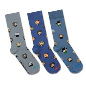 Pack de 3 calcetines de personajes de Harry Potter, diseño colorido de Pepe Pinreles.