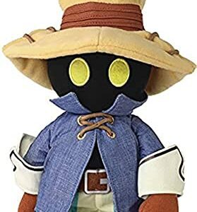 Muñeco de Vivi Ornitier de Final Fantasy IX con sombrero y capa azul.