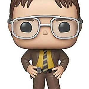 Figura Funko Pop! de personaje con gafas y traje marrón.