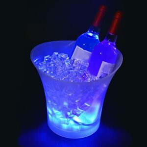 Cubo de hielo luminoso para botellas con colores LED cambiantes.