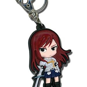 Llavero multicolor de PVC con un personaje de Fairy Tail en estilo chibi.