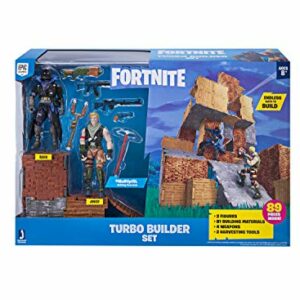 Figura de acción y set de construcción Fortnite con personajes y materiales de construcción, multicolor.