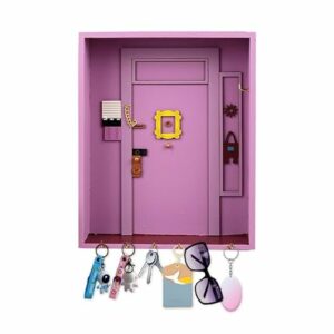 Llavero decorativo para pared en forma de puerta violeta de la serie Friends.