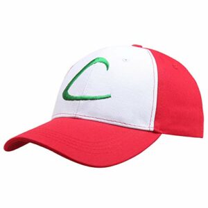 Gorra roja y blanca con un símbolo verde en el frente, perfecta para fans de anime.