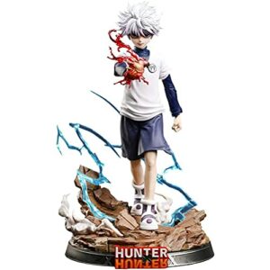 Figura de acción de Killua Zaoldyeck de 26,9 cm en modo ataque sobre una base rocosa, marca TAIPPAN.