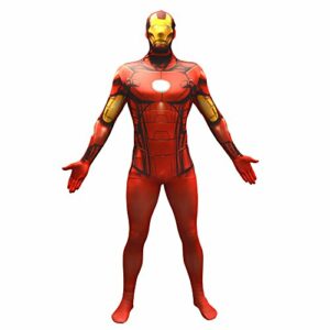 Disfraz de cuerpo completo de Iron Man en colores rojo y dorado.