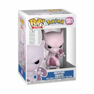 Figura Funko Pop! del Pokémon Mewtwo en caja exhibidora.