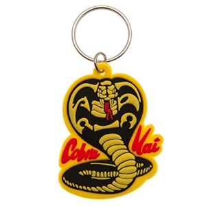 Llavero de goma multicolor con diseño de cobra del logo Cobra Kai.