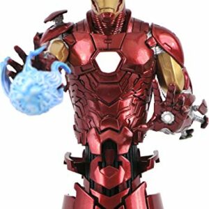 Busto de Iron Man de 15 cm con detalles en color rojo y dorado.