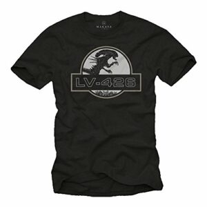 Camiseta negra con diseño de Alien y texto "LV-426".