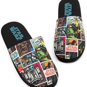 Zapatillas negras para hombre con diseño de cómics de Star Wars.