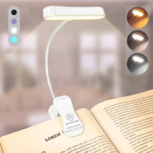 Lámpara de lectura con clip ajustable para libros, marca Glocusent.