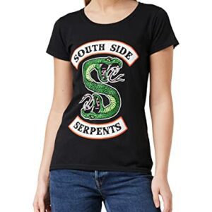 Camiseta negra de mujer con logo de Southside Serpents de la serie "Riverdale".