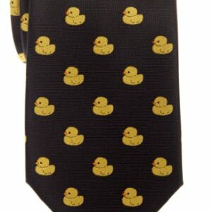 Corbata negra con pequeños patitos amarillos de la marca Retreez.