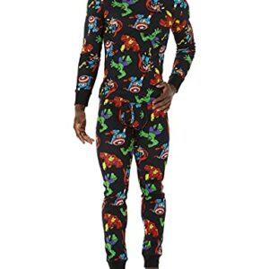 Pijama ajustado para hombre con estampado de personajes de Marvel Avengers.