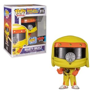 Figura Funko POP! exclusiva: Marty McFly de "Back to the Future" con casco amarillo.