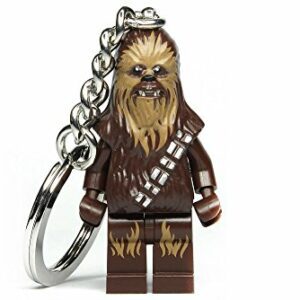 Llavero LEGO Star Wars 2016 de Chewbacca con figura marrón y detalles peludos.